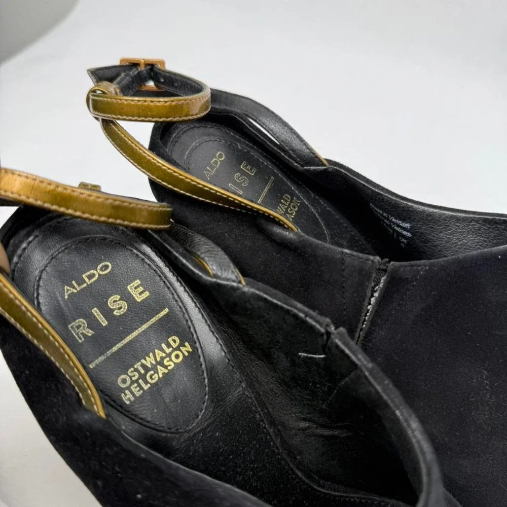 Black aldo suede heels‎
